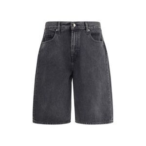 7FOR Dirty Black Denim Shorts Men Black
